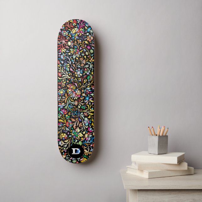 Farbenfrohe Schuhputzkarton Skateboard (Wandkunst)
