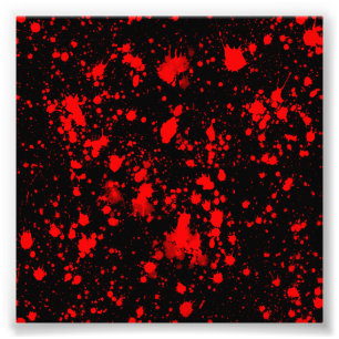 Farbenfrohe Schwarz Rot Paint Spritzer Künstleris Fotodruck