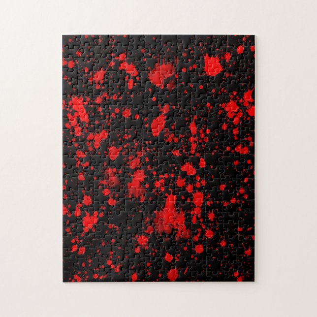 Farbenfrohe Schwarz Rot Paint Spritzer Künstlerisc (Vertikal)