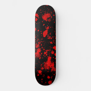 Farbenfrohe Schwarz Rot Paint Spritzer Künstlerisc Skateboard