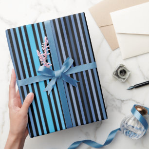 Farbenfrohe schwarze blaue Winter-Frühling-Sommer- Geschenkpapier