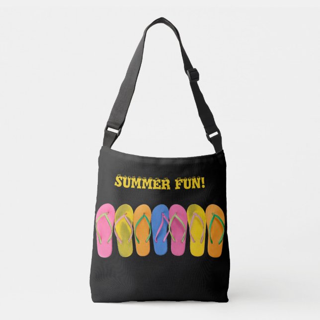 Farbenfrohe schwarze Crossbody Tote Bag Tragetaschen Mit Langen Trägern (Vorderseite)