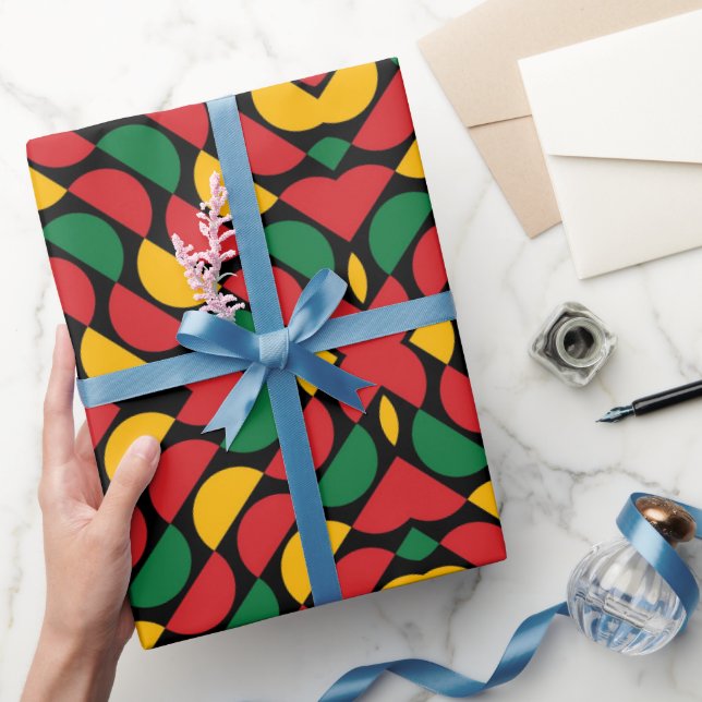Farbenfrohe Schwarze Geschichte Nahtloses Muster Geschenkpapier (Schenken)