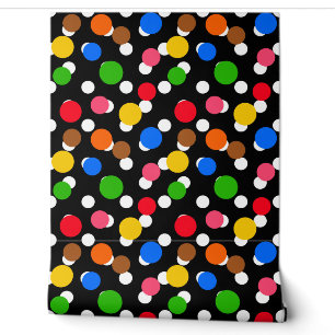 Farbenfrohe schwarze Hintergründe Polka Punkte Tapete