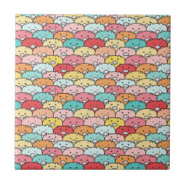 Farbenfrohe Schweine Funny und Niedliches Muster Fliese