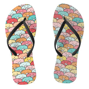 Farbenfrohe Schweine Funny und Niedliches Muster Flip Flops