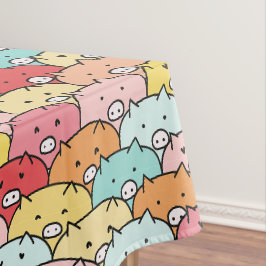 Farbenfrohe Schweine Funny und Niedliches Muster Tischdecke
