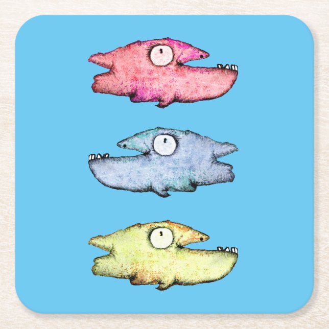 Farbenfrohe Schwimmfische Rechteckiger Pappuntersetzer (Vorderseite)