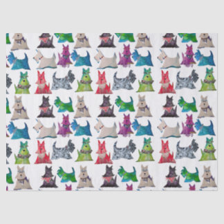 Farbenfrohe Scotties Seidenpapier