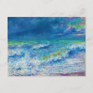 Farbenfrohe Seascape vom Impressionisten Künstler  Postkarte