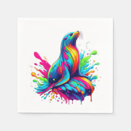 Farbenfrohe Seelenspalte Serviette