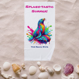 Farbenfrohe Seelenspalte Strandtuch