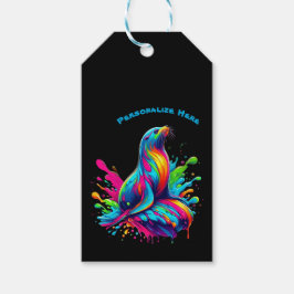 Farbenfrohe Seelöwe Geschenkanhänger