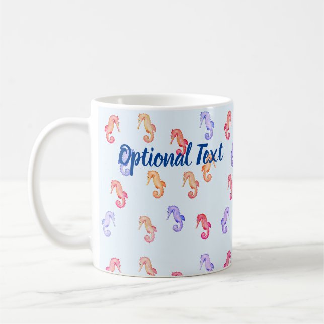 Farbenfrohe Seepferde Muster Kaffeetasse (Links)