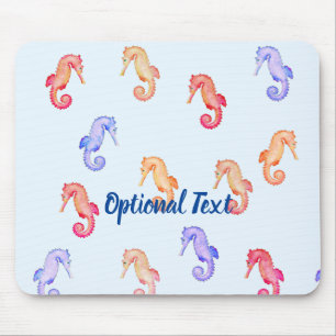 Farbenfrohe Seepferde Muster Mousepad