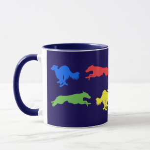Farbenfrohe Seidene Windhunde Tasse