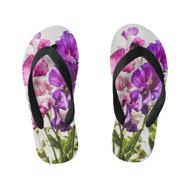 Farbenfrohe Seite von Flip-Flops: Design lebendig Kinderbadesandalen (Fußbett)