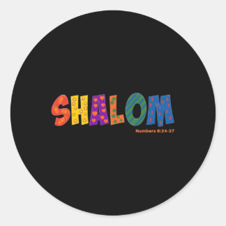 Farbenfrohe Shalom Runder Aufkleber