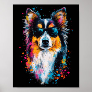 Farbenfrohe Shetland Sheepdog Gesicht Niedlicher W Poster