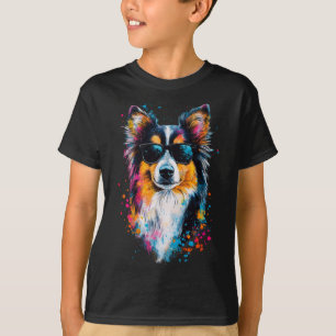 Farbenfrohe Shetland Sheepdog Gesicht Niedlicher W T-Shirt