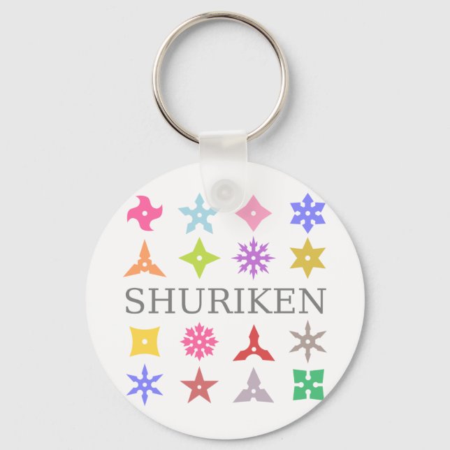 Farbenfrohe Shuriken Schlüsselanhänger (Vorderseite)