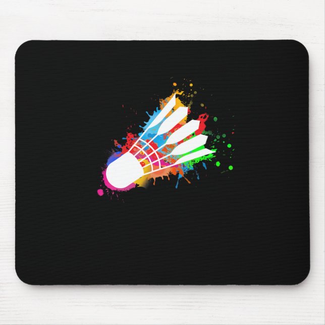 Farbenfrohe Shuttle Badminton Mousepad (Vorne)
