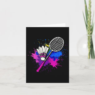 Farbenfrohe Shuttle-Racket _ Badminton Player Karte