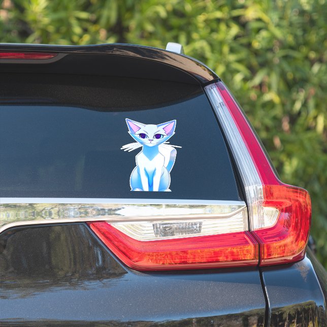 farbenfrohe siamesische Katze Aufkleber (Auto Seite)