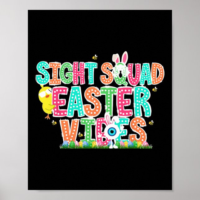 Farbenfrohe Sight Squad Oaster Vibes Optometrisch  Poster (Vorne)