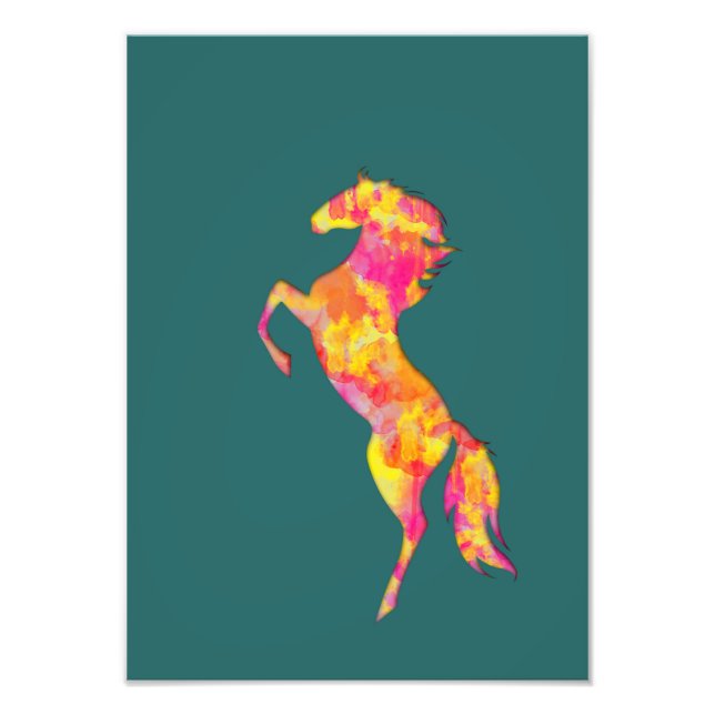Farbenfrohe Silhouette Flammen Abstrakt Elegante Fotodruck (Vorne)