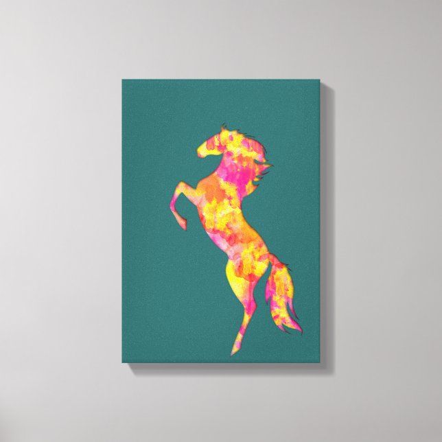 Farbenfrohe Silhouette Flammen Abstrakt Elegante Leinwanddruck (Vorderseite)