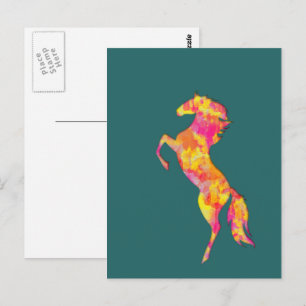 Farbenfrohe Silhouette Flammen Abstrakt Elegante Postkarte