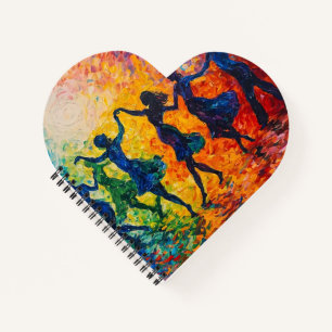 Farbenfrohe Silhouetten tanzen Notizbuch