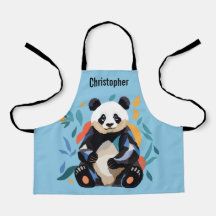 Farbenfrohe Sitzen Panda Bär Personalisierter Name