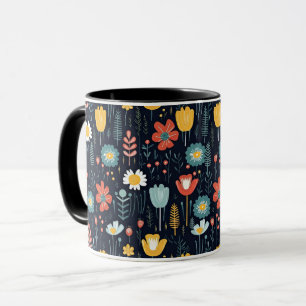 Farbenfrohe skandinavische Folklore Tasse