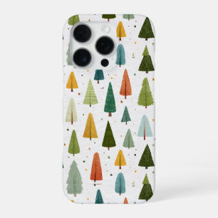 Farbenfrohe skandinavische Weihnachtsbaummuster iPhone 16 Pro Hülle