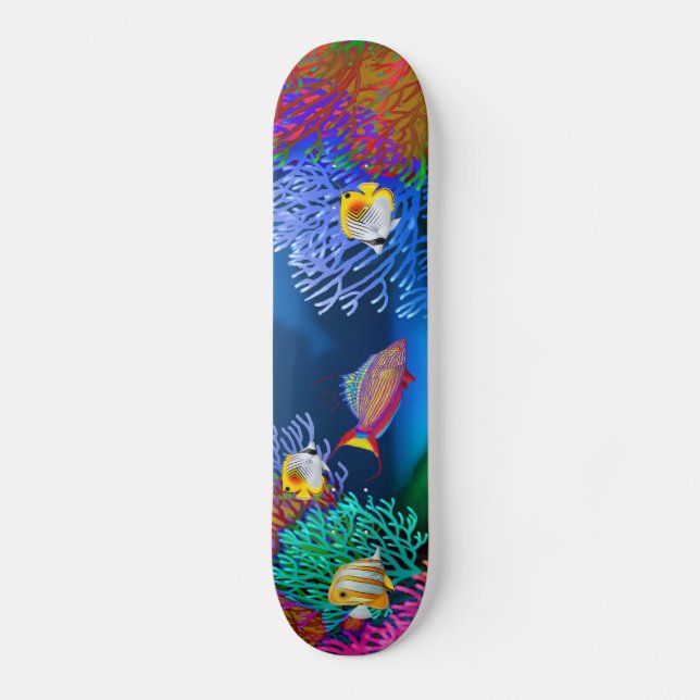 Farbenfrohe Skateboard für das Korallenriff (Vorderseite)