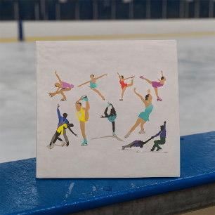 Farbenfrohe Skaten-Ice-Skater in Bewegung Serviette