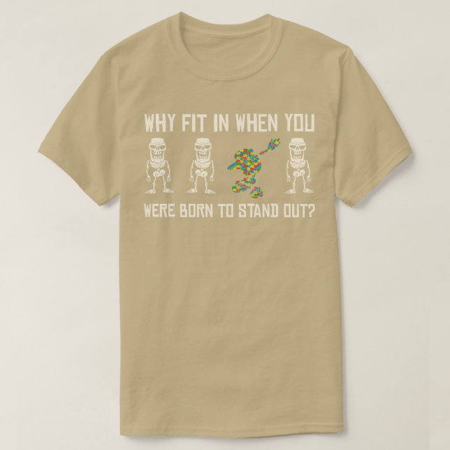 Farbenfrohe Skelettentfernung unterstützt Autismus T-Shirt (Design vorne)