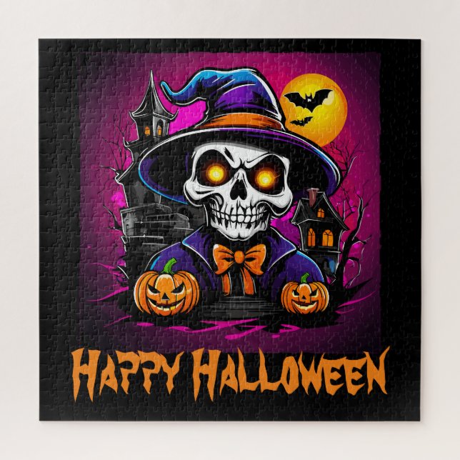 Farbenfrohe Skeletton Halloween Cartoon Pumpkin (Vertikal)