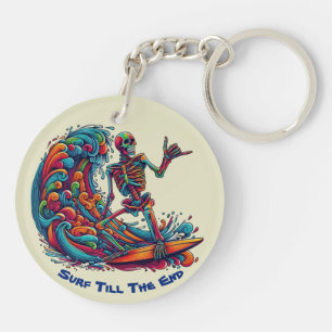 Farbenfrohe Skelettwanderung Schlüsselanhänger