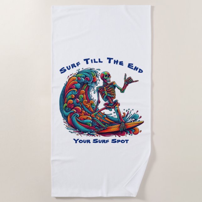 Farbenfrohe Skelettwanderung Strandtuch (Vorderseite)