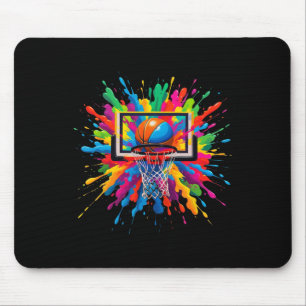 Farbenfrohe Sketll Tie Dye Hoop Netz Slam Dunk Spl Mousepad