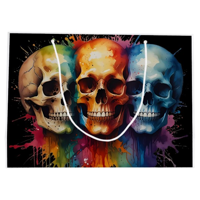 Farbenfrohe Skulpturen Kunst Große Geschenktüte (Rückseite)