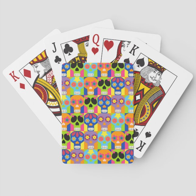 Farbenfrohe Skulpturen Spielkarten (Rückseite)