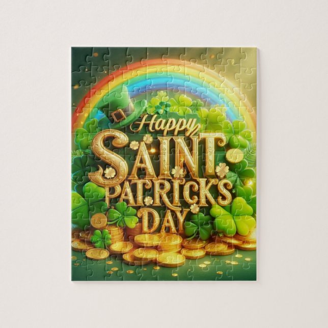 Farbenfrohe, skurrile Rainbow St. Patrick's Day (Vertikal)