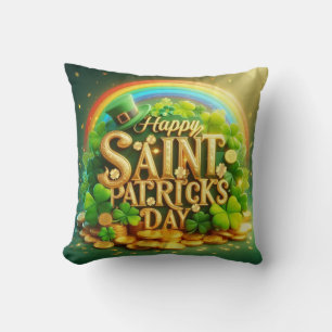 Farbenfrohe, skurrile Rainbow St. Patrick's Day Kissen