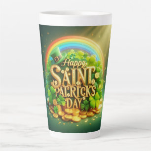 Farbenfrohe, skurrile Rainbow St. Patrick's Day Milchtasse