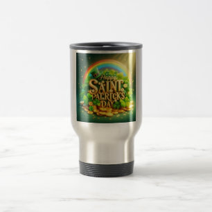 Farbenfrohe, skurrile Rainbow St. Patrick's Day Reisebecher