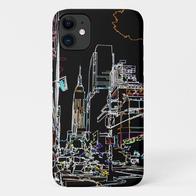 Farbenfrohe Skyline in Manhattan Case-Mate iPhone Hülle (Rückseite)